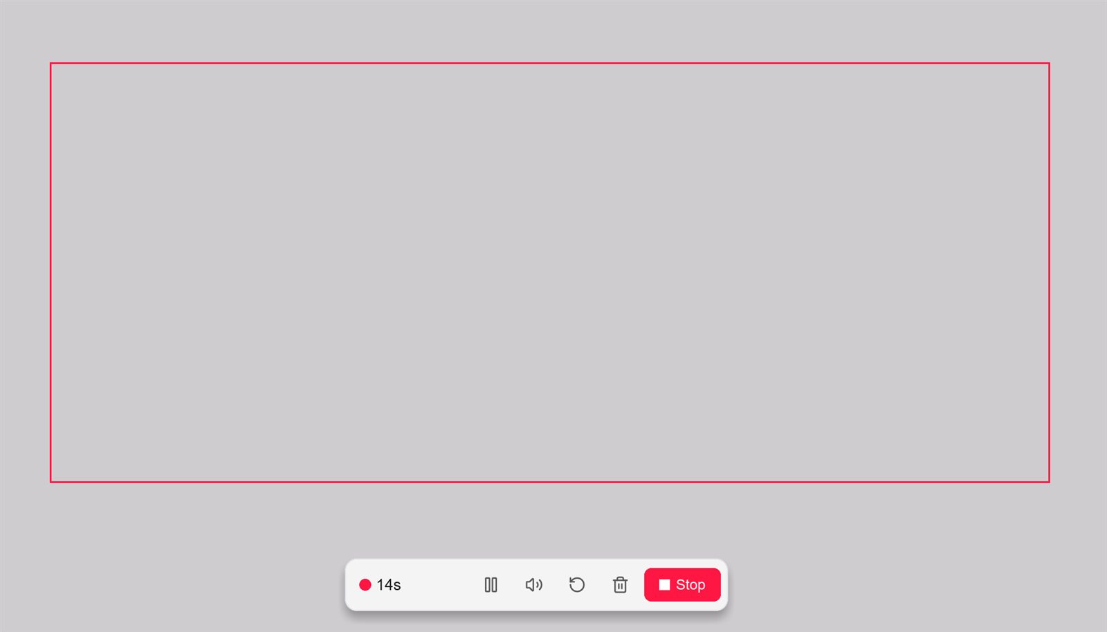 The Clipo recording bar over the screen